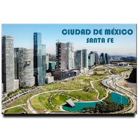 Mexico City Fridge Magnet Santa Fe Business districts Refrigerator Door Photo Magnet Travel Souvenir