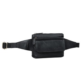 STILORD 'Atlanta' Vintage Belt Bag Leather Bum Bag Ideal for Sports Travel Bag for Men Women, black