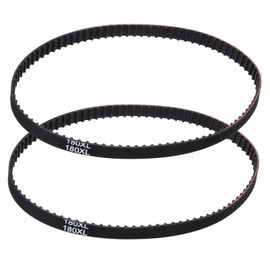 PATIKIL 2pcs 180XL Rubber Timing Belt 90 Teeth 10mm Width 5.08mm Pitch Synchronous Closed Loop Geared Drive Belt Black for Industrial