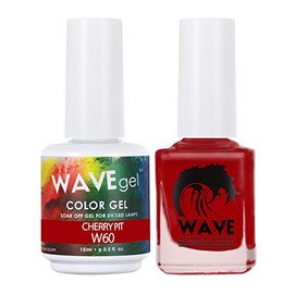 WAVEGEL Soak-Off Gel & Nail Lacquer Matching Duo Set - Simplicity Collection - #W60 Cherry Pit I 0.5 Oz
