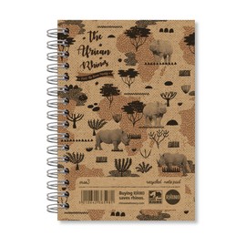 RHINO SRSE3-6 A6 Recycled Save the Rhino Notebook