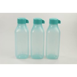 TUPPERWARE To Go Eco 500 ml Turquoise (3) EcoEasy Square Bottle 28639