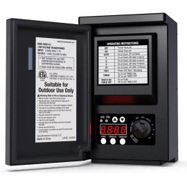GOODSMANN Low Voltage Transformer 200 Watt with Timer, Photo Eye Sensor
