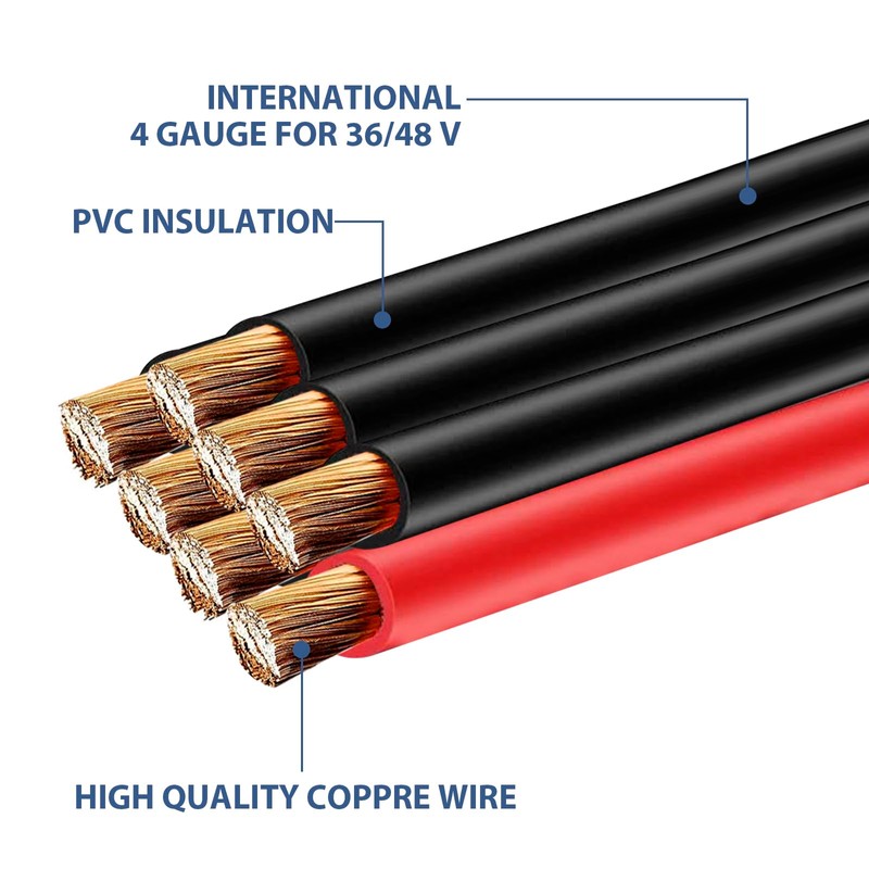 Honsyunoirtps 7 PCS Golf Cart Heavy Duty Battery Cables Wiring