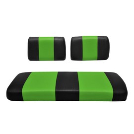 Seat Cover Replacement for EZGO Marathon Golf Cart - Front or Rear Bench Seat - Premium Marine Vinyl - 5 Panel Stitching - Staple On Installation - Two-Tone Golf Cart Seat Covers (Black & Lime Green)