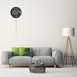 Azyh Digital Wall Clock, Wall Clock with Large LED Display, Modern Plug-in Electric Digital Clock with Auto Brightness, Digital Clock with Date and Day of the Week, Living Room Clock, Kitchen Clock