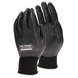 Otafuku Gloves, Natural Rubber Gloves, Soft Catch, All-Coat, 15 Gauge, Polyester, A-347, Black, L