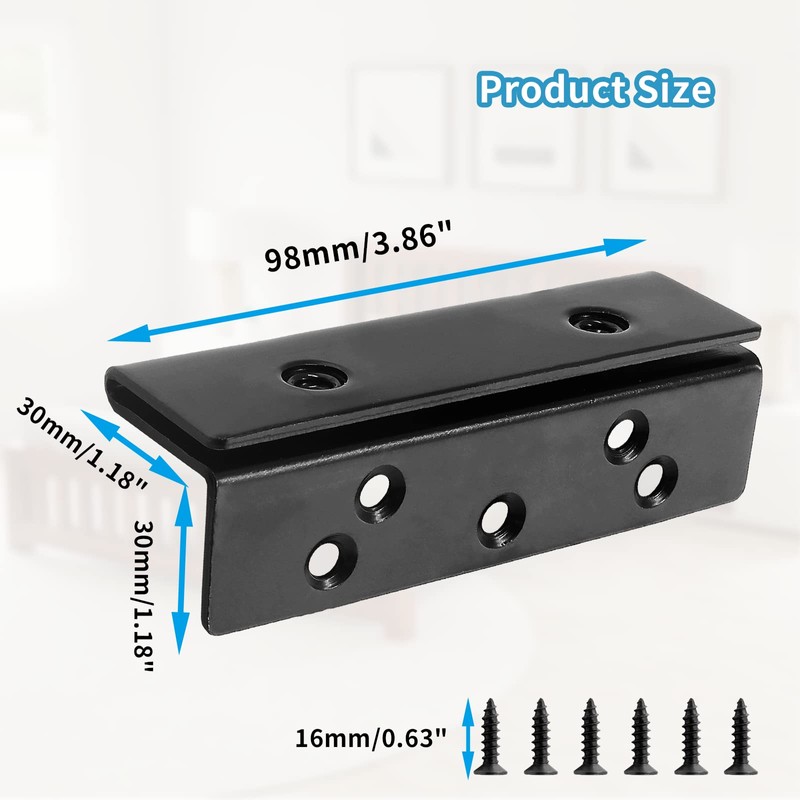 Biaungdo 2 Pcs Bed Frame Bed Post Double Hook Slot