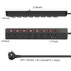 8 Outlet Heavy Duty Power Strip with 8 Individual Switches,Moutable