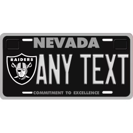 Mako Las Vegas Nevada RAIDERS Football Team Aluminum Vanity License Plate ANY TEXT