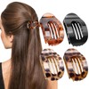 4Pcs Flat Claw Clip Set, Flat Hair Clips for Women,