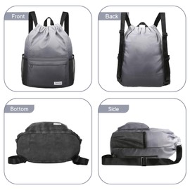 Risefit Drawstring Gym Bag String Backpack, Waterproof Swimming Bags PE Bags for School Kids Girls Boys