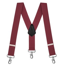 Suspender Store Classic Suspenders - 2-Inch Wide Elastic - X-Back - Trigger Snap - 54" for 6'1" to 6'5" tall - Burgundy