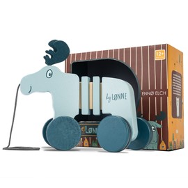 HEJ LØNNE Nachziehspielzeug ab 1 Jahr - Nachziehtier aus Holz - Schiebespielzeug - Fördert Motorik und Koordination - Kinder Spielzeug ab 1 Jahr - Motorikspielzeug