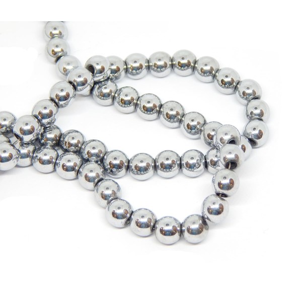 Hematite Beads Silver Beads 4/6/8 mm for Bracelets Hematite Round