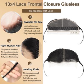poetically 13x4 Lace Frontal Closure Glueless Human Hair Gele Turban Frontal Afro Twist Braids Lace Hairline Topper Glueless Gele Style Piece Pre-Braid Human Hair Frontal Natural Black Hairline