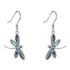 Dragonfly Earrings S925 Sterling Silver Dragonfly Abalone Shell Dangle Drop