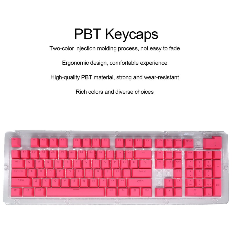 PBT Keycaps Ergonomic Design Oil Resistant Colorful 108 Key Video