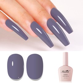 Imtiti Purple Gel Nail Polish, Greyish Purple Gel Polish High Gloss Soak Off UV LED Nail Gel Polish Autumn Winter Gel Polish Nail Art Manicure Salon DIY Design Gel Nail Kit 10ML