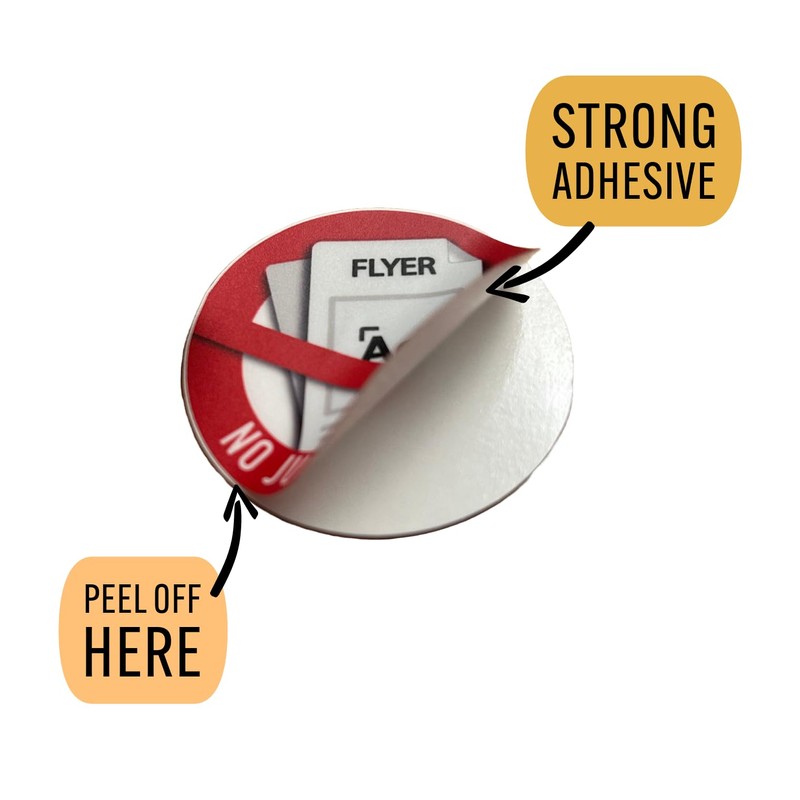 Waterproof No Junk Mail Sticker for Mailbox Round 2 Inch