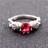 Uloveido Red Solitaire Crystal Skull Shape Gothic Statement Ring for