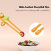 Children Practice Chopsticks, Infants Learn Chopsticks, Children eat Utensils (Orange