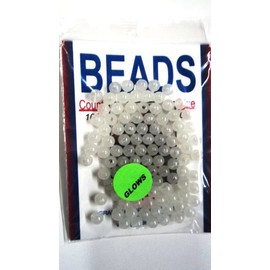 6MM Beads - Plain Glow in The Dark - 100 Pack - for Fishing Tackle or Jewelry - #6MMGLO - Hard Plastic