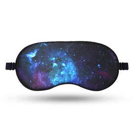 Silk Sleep Mask, Blindfold, Super Smooth Eye Mask with Adjustable Strap,Travel Pouch and Ear Plugs-Galaxy