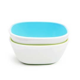 Munchkin Splash Toddler Bowls | Complementary Food Bowls | Baby and Kids Accessory Food Bowls | Easy to Clean, Durable and Safe | Pack of 2 | Blue & Green
