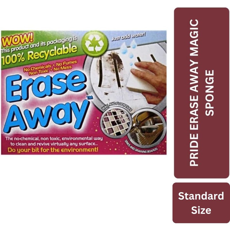 Erase Away™ Multi-Surface Cleaning Sponge, No Chemicals, Non-Toxic, Just Add