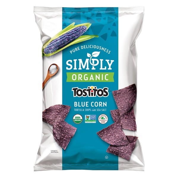 Tostitos Simply Organic Corn Tortilla Chips, Blue, 8.25 Ounce