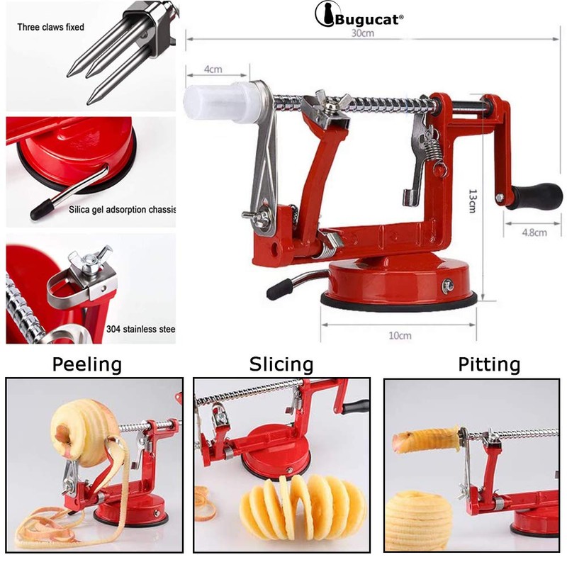 Bugucat Apple Peeler, Professional Apple Slicer, Apple Peeler, Spiral Cutter,
