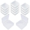 Goodma 12 Pieces Square Empty Mini Clear Plastic Organizer Storage