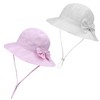Toddler Wide Brim Sun Hats 6-12 Months,12-24 Months,White/Pink-Stripe,2 Packs