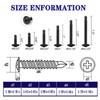ZAMBASE 100PCS #8x1 Black Crosshead 410 Stainless Steel Self-Drilling Screws