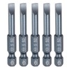 HARFINGTON 5pcs SL5 Magnetic Slotted Screwdriver Bits 5mm S2 Steel