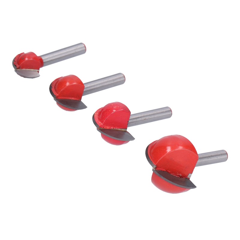 4Pcs Bowl Router Bit Ball Bearing Dish Carving CNC Milling