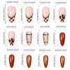 24Pcs Fall Press On Nails Medium Almond Thanksgiving Fake Nails
