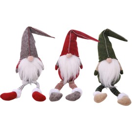 [3-Piece Set] ZOYUBS Christmas Nordic Fairy Tomte Santa Claus Handmade Christmas Gnome Christmas Ornaments Christmas Faceless Doll Christmas Santa Gnome Plush Doll Cute Handmade Swedish Gnome Tomte