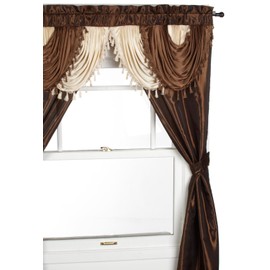 Regal Home Collections Amore Set para Ventana, con Cenefa Adjunta, 137 cm x 213 cm (54x 85""), marrón