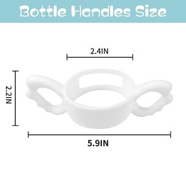 4Pack Baby Bottle Handles for Boon Nursh Reusable Silicone Pouch Baby Bottles, Silicone Bottle Holder for Easy Grip (White)