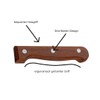 Brotmesser, Edelstahlklinge, Klingenlänge 20cm, Klingenblatt mit scharfem Wellenschliff, bequemer Holzgriff,