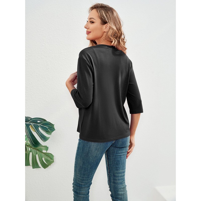 BENANCY Women 3/4 Sleeves Bolero Shrugs Open Front Lightweight Cardigan
