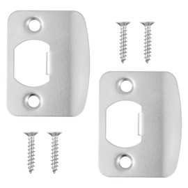2 Pcs Door Strike Plate Univeral Strikes Plate Round Corner Door Strike Shim Plates Doors Latch Restorer 2-1/4 inch x 1-4/5 inch