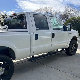 COMNOVA Side Step Nerf Bar Running Board Replacement for 99-16 Ford F250 Superduty Crew Cab（4 Full Size Door）,6 Inch Step Pad Design,OE Style (Black)