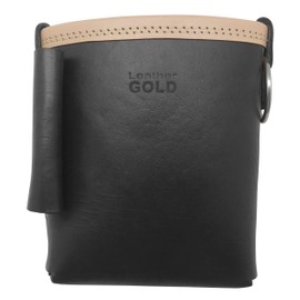 Leather Gold 3850-BLK Bolt Bag with Spud Wrench Holder and Snap Holder | Ironworker Bolt Bag, Medium Size | Premium, Ultra Durable Buffalo Leather | Commercial Grade Sliding Tool Belt Accessory