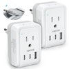 2 Pack Italy Travel Plug Adapter, VINTAR Foldable Italy Power