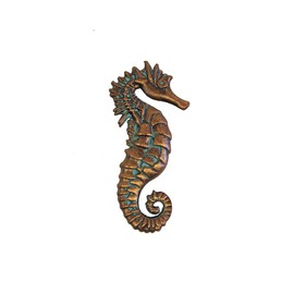 Treasure Gurus Verdigris Copper Metal Seahorse Kitchen Cabinet Pull Dresser Drawer Knob Nautical Hardware Beach House Decor