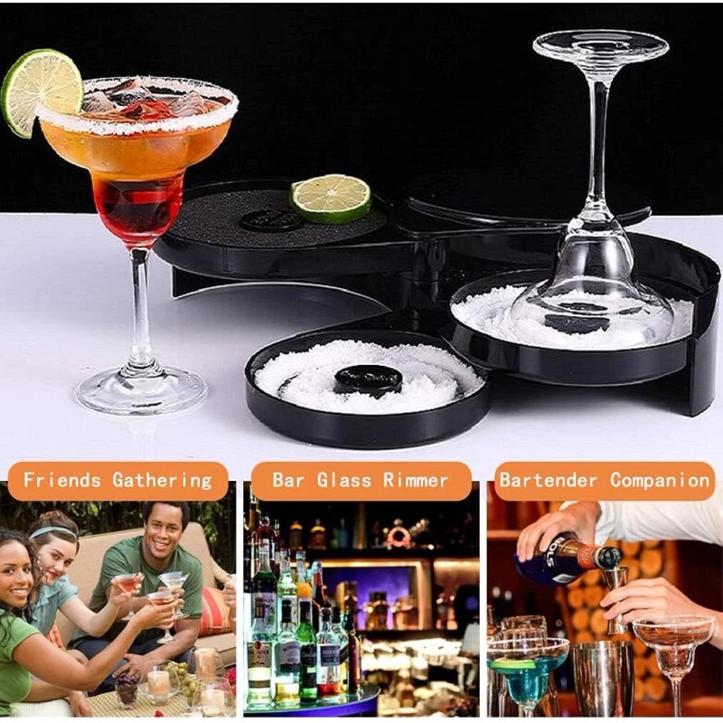 TonJin 1 Pack 3 Tier Bar Glass Rimmer for Margarita