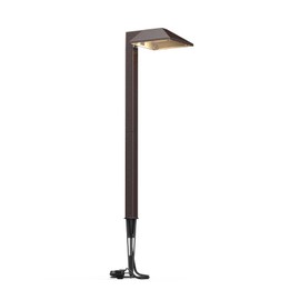 GOODSMANN Low Voltage Pathway Light Outdoor Metal Landscape Lighting 12V AC 0.6W LED Hardwired Path Light 22 Lumen 3100K Warm White Bronze Finish Walkway Lights with Connector and Spike Stake